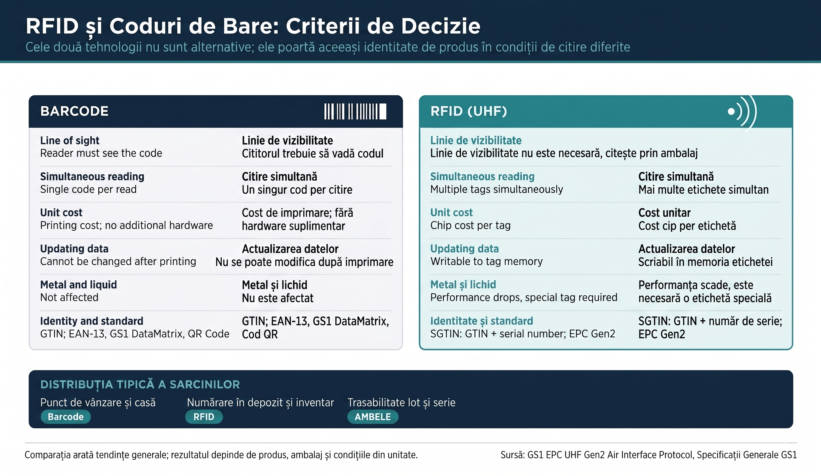 Comparație între RFID și Codul de Bare: Alegerea Tehnologiei Potrivite